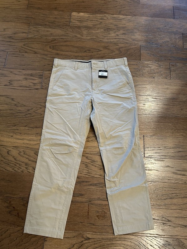 Eddie Bauer Men’s Khaki Chino Pants Solid Slim Fit Straight Leg 36 Waist