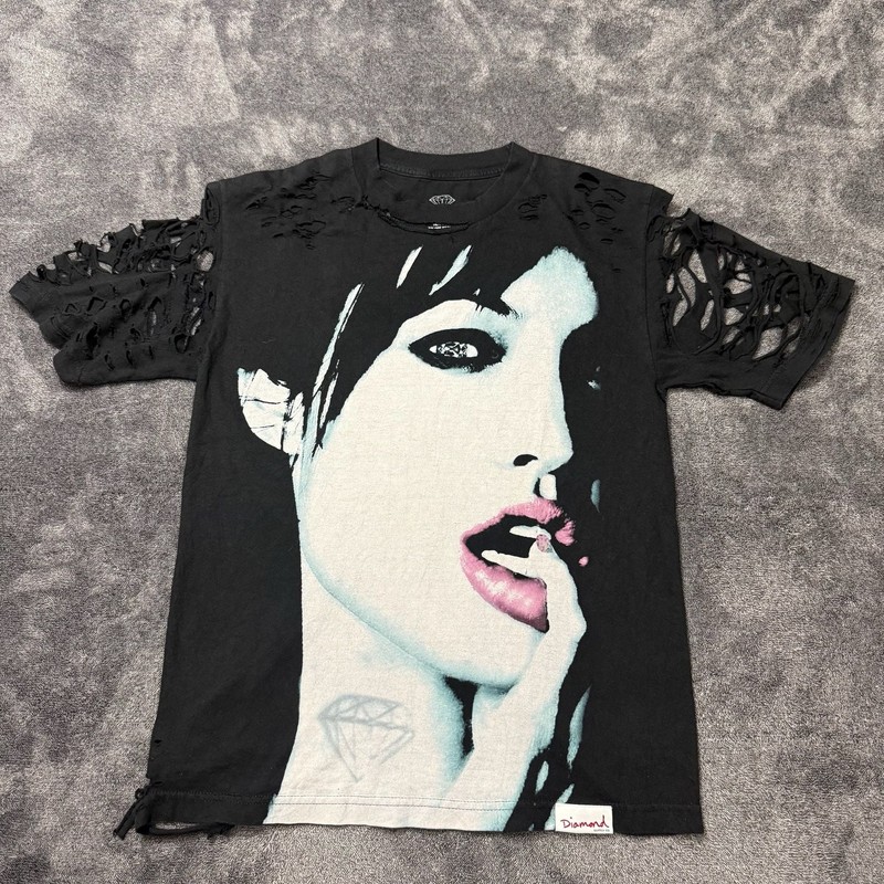 Diamond Supply Co. Diamond Eyes Angelina Jolie Shredded Cutout T-Shirt