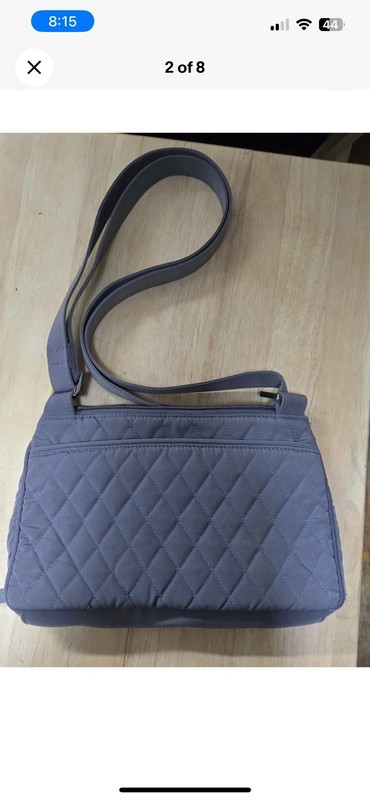 Vera Bradley Blue Quilted Shoulder Bag Purse Zip Closure Adjustable Strap gallery