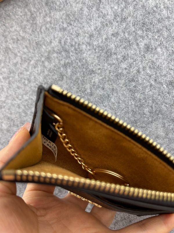 COACH Signature 88208 Mini Skinny Id Case Crossgrain Leather Brown/Black W/Box gallery