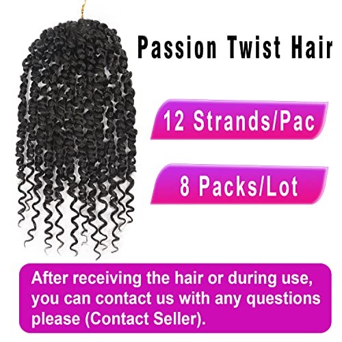 8 Pack Passion Twist Crochet Hair 10 Inch Pre-twisted 10 Inch (Pack of 8) 1B gallery