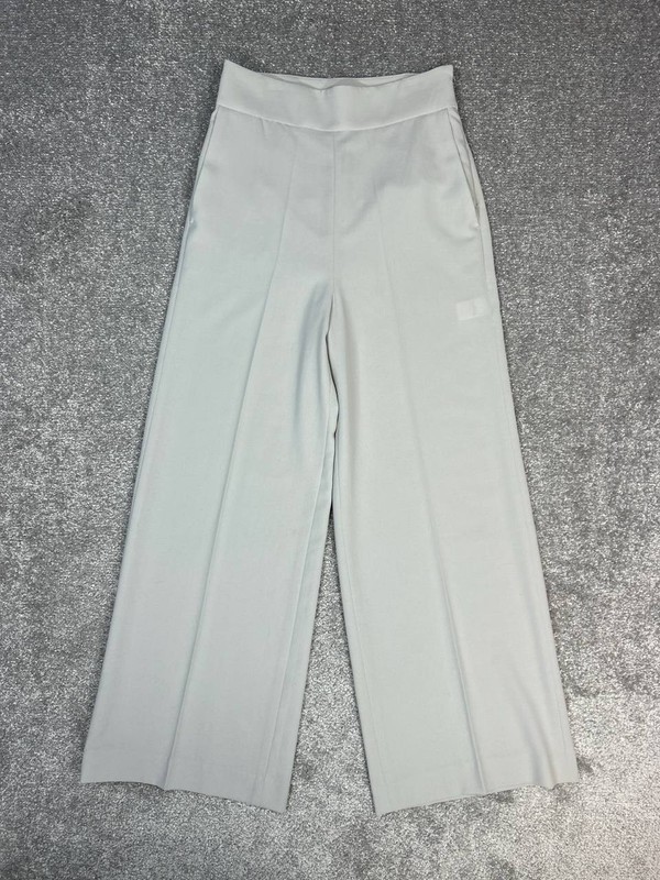 United Arrows Tokyo Pants Womens 36 Gray Stretch High Rise Wide Leg Side Zip