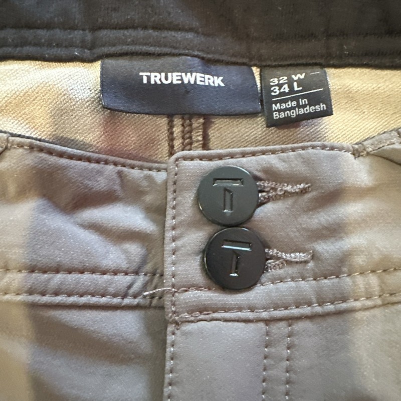 Truewerk T2 Werkpants Mens 34/33 Gray Water Resistant Pants Softshell gallery