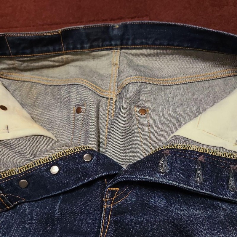 Two Moon XX Denim W30 Leather Patch Chain Stitch Straight Jeans gallery