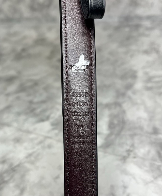 Coach Signature Buckle Women’s Belt 18mm Black/Oxblood Size Medium gallery