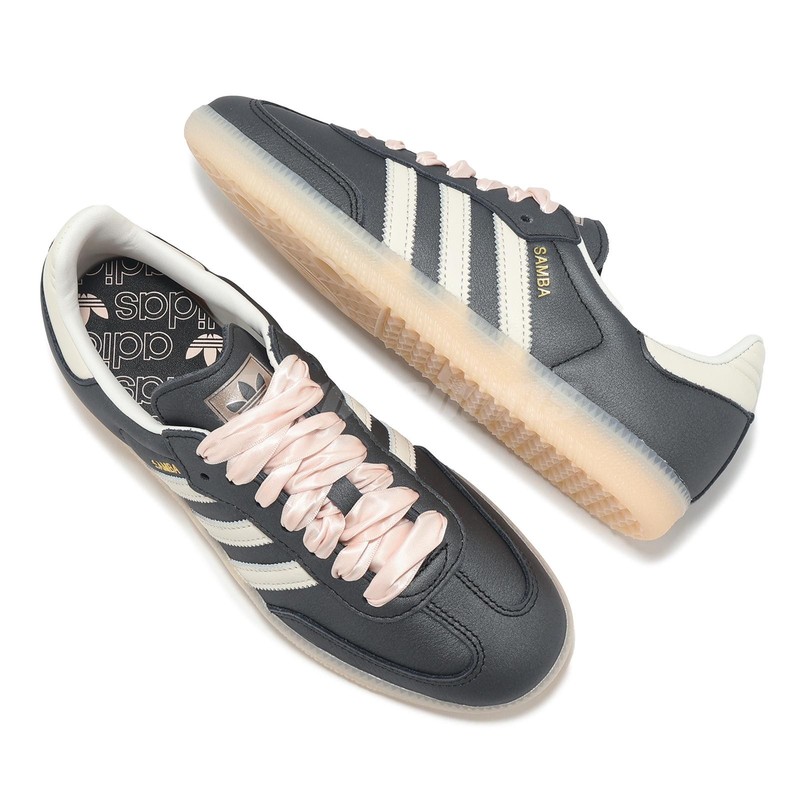 adidas Originals Samba OG W Black Wonder Quartz Ribbon Laces Women Casual IH8047 gallery