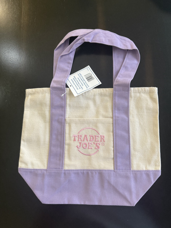 trader joes mini tote pastel purple new with tags