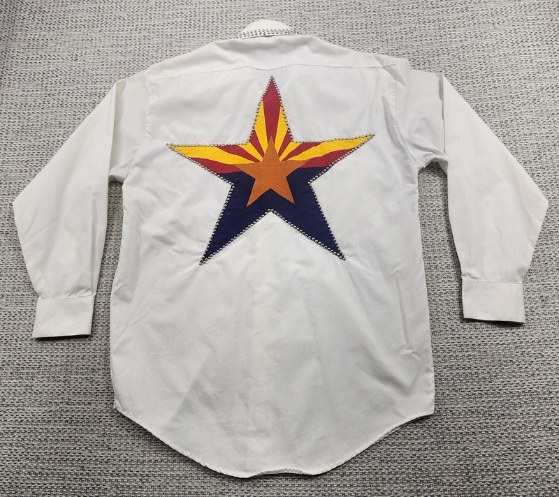 Vintage Haleman Shirt Mens S Studded Western Arizona Star Cowboy 80s