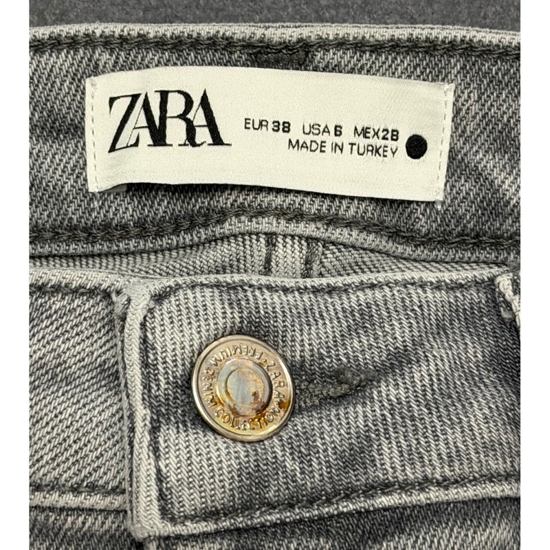 Zara The 80s Skinny Jeans Womens Sz 6 Pearl Grey Slim Fit Mid Rise Y2K 90s gallery