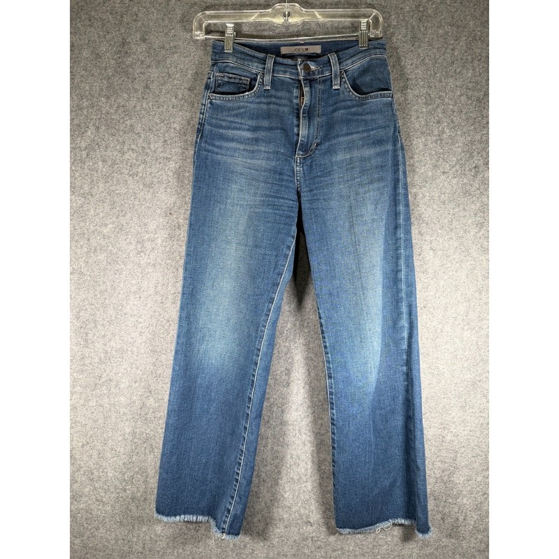 Joe's Jeans Women 24 Blue Medium Wash Freya High Rise Denim Frayed hem Stretch gallery