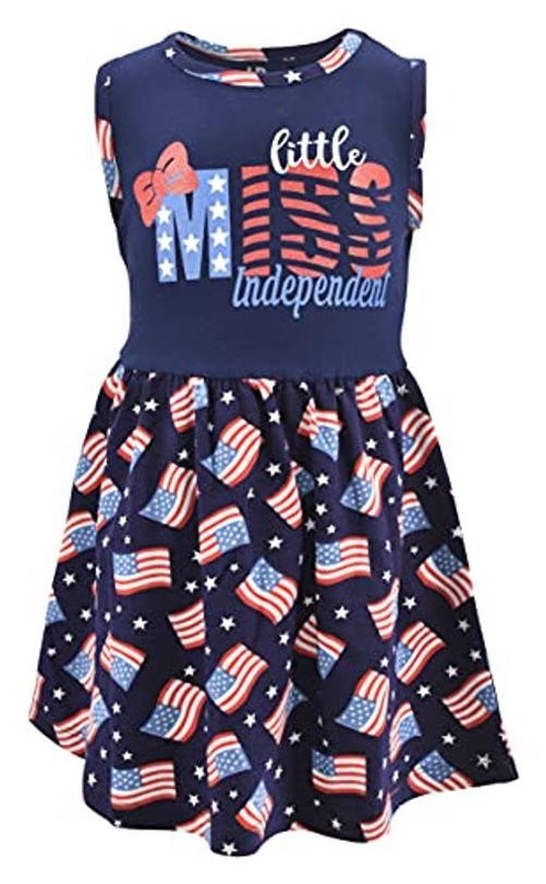 Girls Mermaid in The USA Sleeveless 4th of July Dress 8 Years Flag gallery