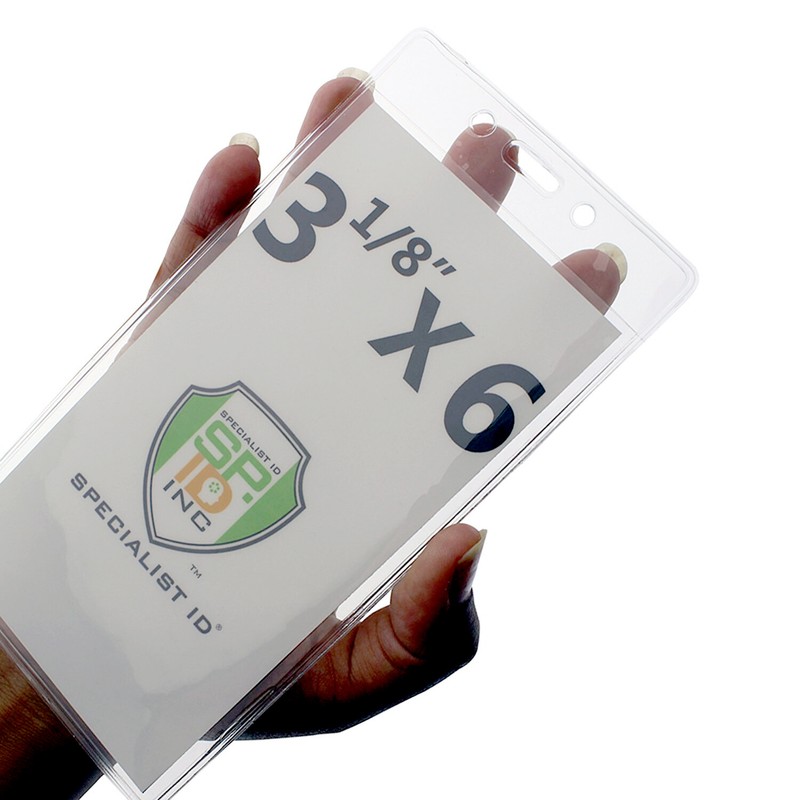 5 Pack - 3X6 Clear Vinyl Large Event Badge & Ticket Holders (3 1/8 X 6 Inch Max) gallery