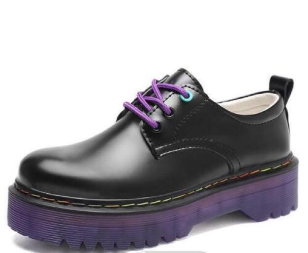 Women’s Round Toe Platform Creeper Lace Up Low Heel Casual Shoes Thick Sole New
