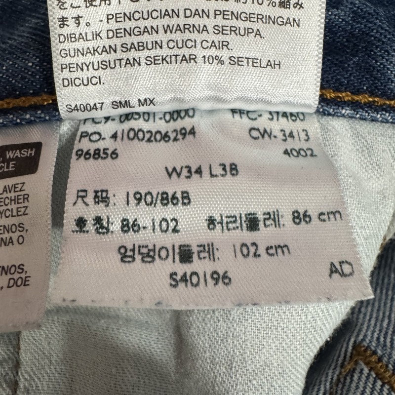 Levis 501XX Jeans Mens 34x34 Button Fly Straight Blue Denim Original Red Tab gallery