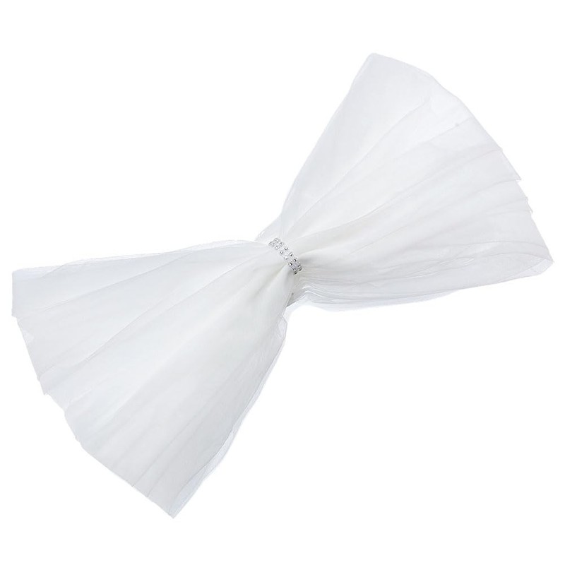 White Womens Tulle Wedding Bridal Shawl 37.4 inch Lace Wraps Bolero Jackets S…