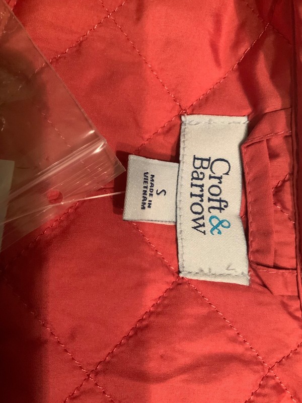 Croft N Barrow Ladies Coral Light Weight Quilted Button Up Size S Jacket NWT gallery