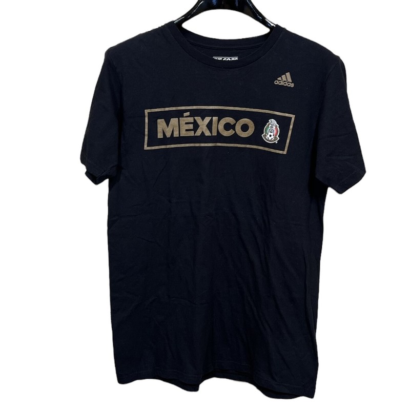 Adidas Mens Black Gold Mexico Graphic Short Sleeve Go to TShirt Size Medium