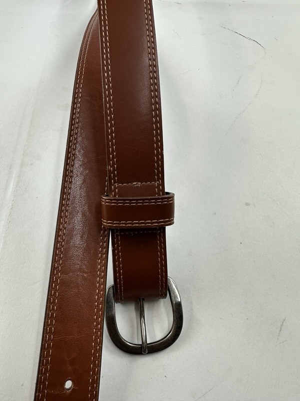 Haband Belt Brown Genuine Bonded Leather 44 Made In USA gallery