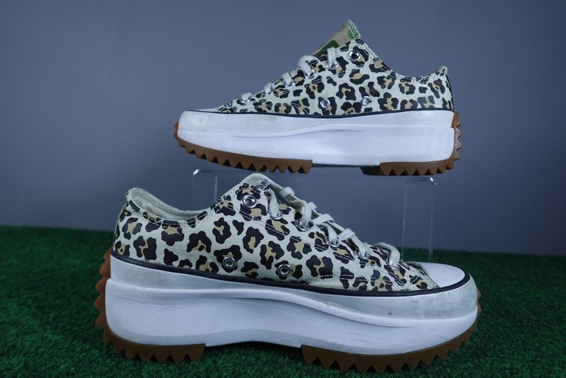 Converse Run Star Hike Shoes Women Sz 9 Beige Leopard Platform Sneakers gallery
