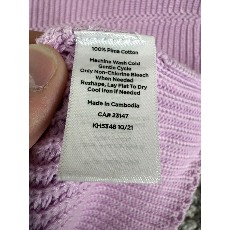 Talbots Petites Size Pp Pima Cotton Ribbed Knit Pullover Sweater Purple Women gallery