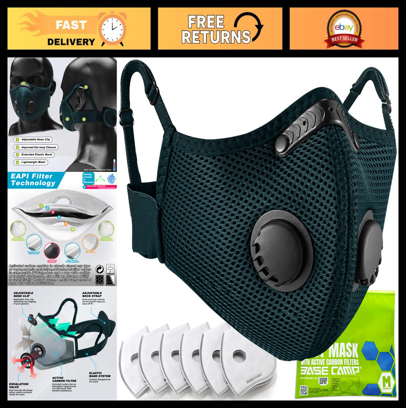 Family Pack Dust Masks – Breathable Reusable Respirator with 6 Carbon Filters