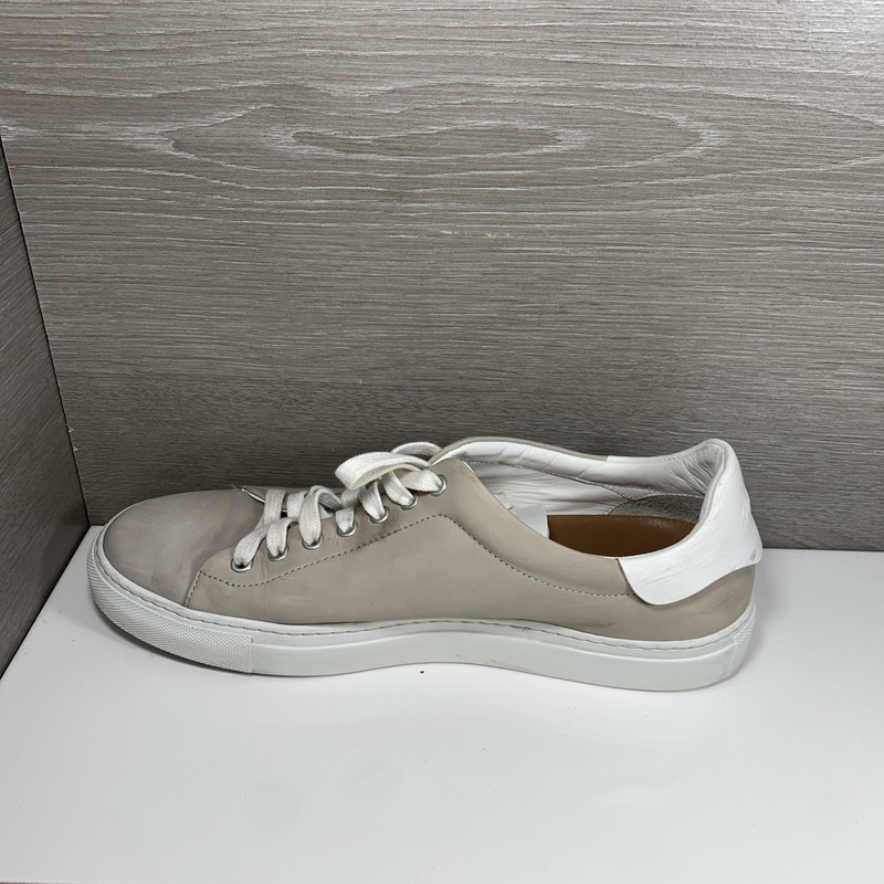 Good Man Edge Lo-Top Sneakers Beige Leather Casual Shoes US Sz 10 Made in Italy gallery