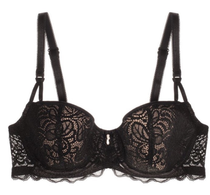 B.TEMPT'D WACOAL Undisclosed Lace Black Nude Underwire Demi Bra NEW Womens 32B gallery