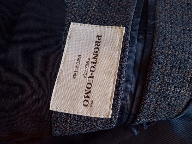 Pronto Uomo Blue & Charcoal Windowpane Silk Wool Sportcoat Blazer 37R gallery