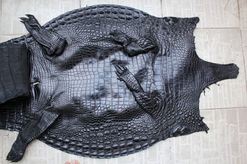 Full Black Crocodile Belly Leather Skin Men's Bifold Wallet gallery