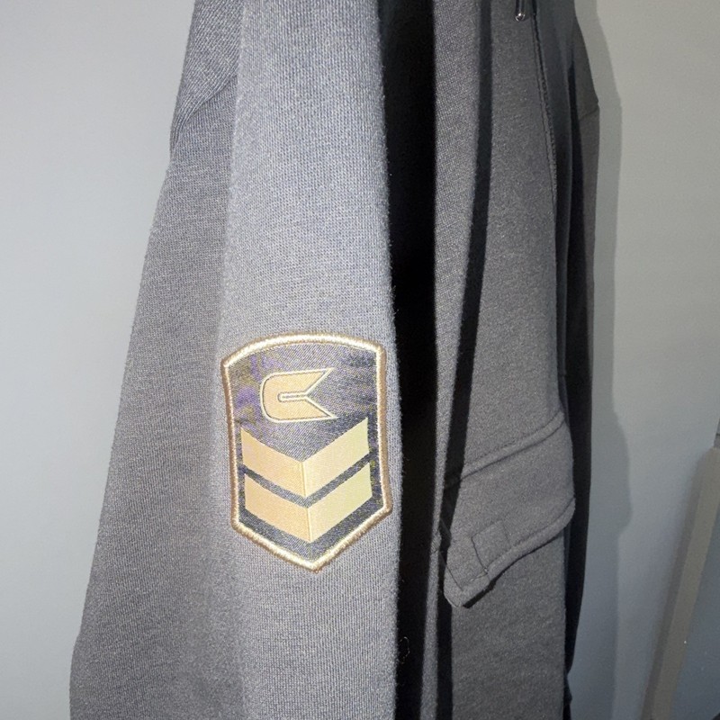 Colosseum Men's Fleece Pullover Military Hoodie w/ Pockets 1/4 Zip Logo Gray XL gallery