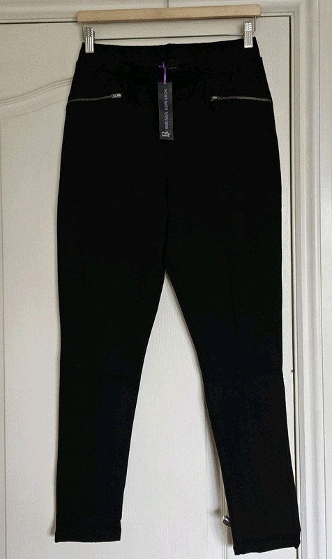 Brenda Edwards Zip Pocket Ponte Leggings Pull-On Trousers, Black, Size 14 gallery