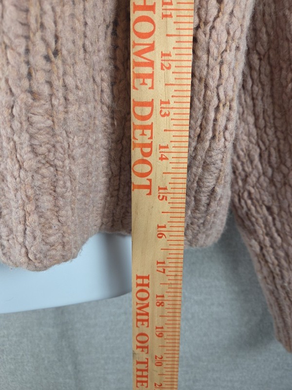 Everlane Alpaca Wool Cropped Sweater Size S Fuzzy Pale Pink Button Neck Fairy gallery