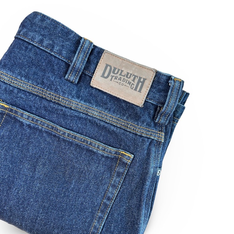 Duluth Trading Co Jeans Mens 38×32 Blue Denim Straight Leg Workwear