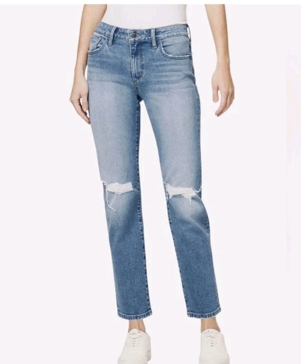 Joe’s Women’s Lara Mid Rise Straight Ankle Distressed Blue Jeans Size 26