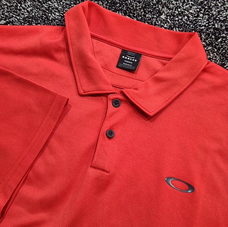 Y2K Oakley UNLV Icon TN Protect RC Red Polo Shirt XL Hydrolix Golf Lightweight