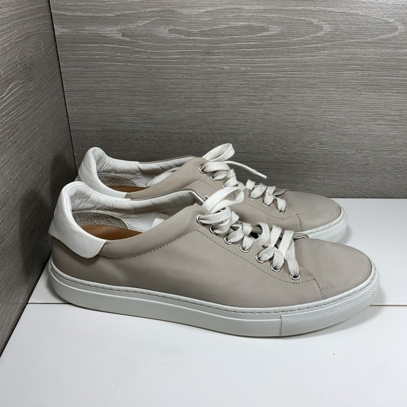 Good Man Edge Lo-Top Sneakers Beige Leather Casual Shoes US Sz 10 Made in Italy gallery