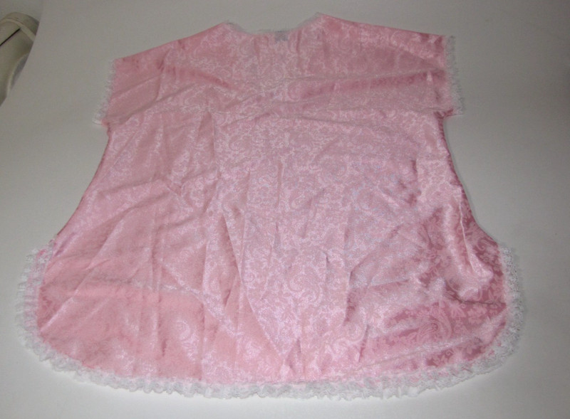NWOT Vtg Paramount New York Pullover Pink Short Nightgown Lace-Trim Wm. M/ L gallery