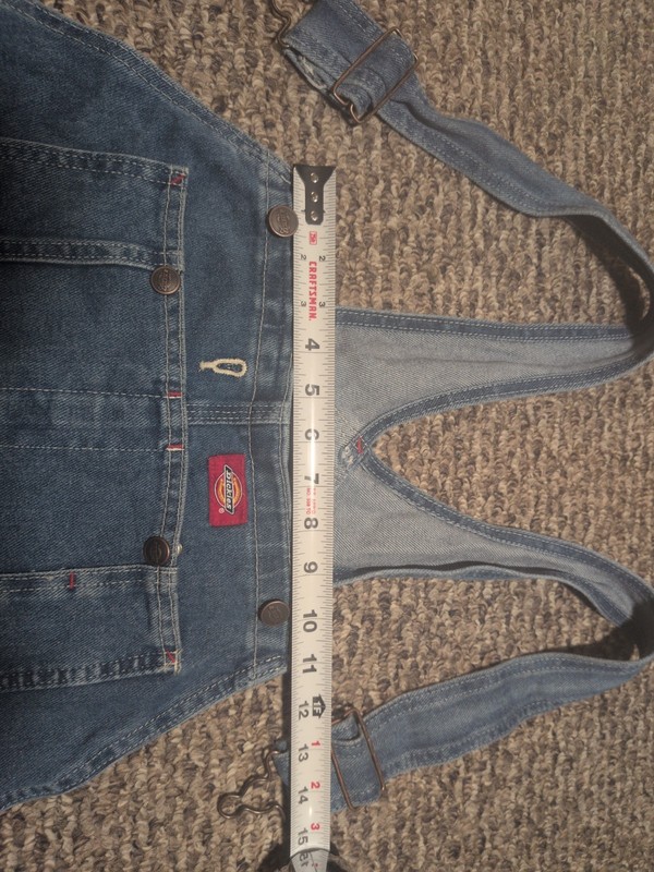 DICKIES Unisex Denim Bib Overalls 36x30 Light Wash. Gently Used. Great Condition gallery