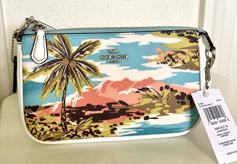 Coach Nolita 19 Canvas Leather CK382 Hawaiian Print Chalk/Blue Multi.