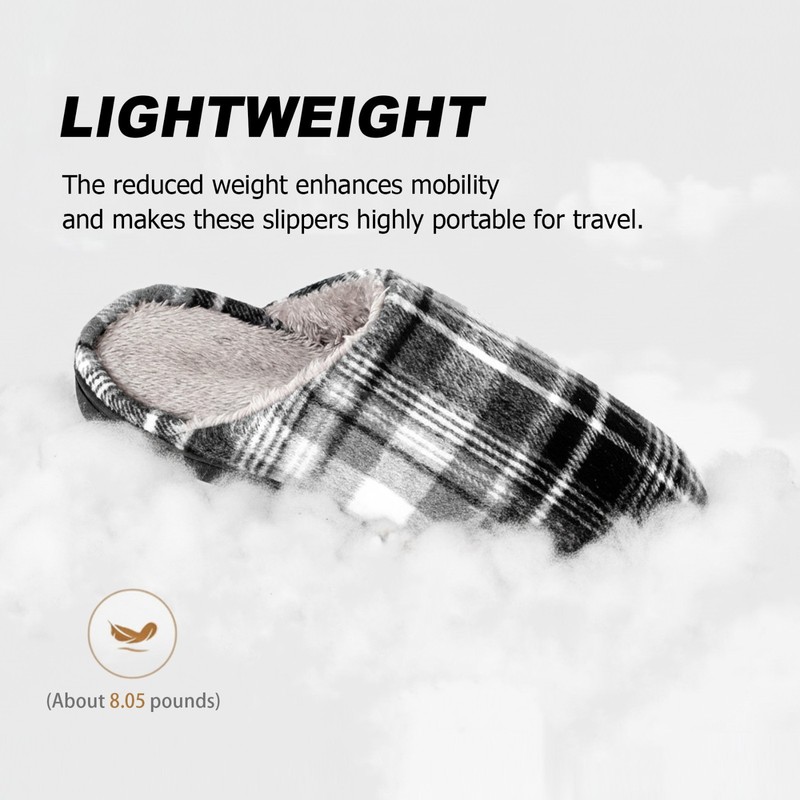riemot Mens Memory Foam Indoor Bedroom Slippers Winter Warm Fluffy House Shoes gallery