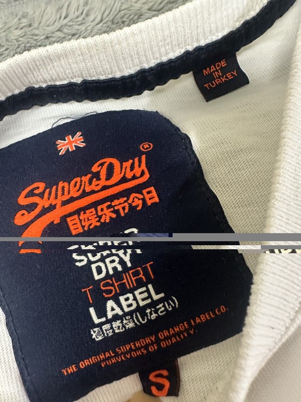 Superdry Vintage Embossed Logo White T-Shirt Minimalist Cotton Tee gallery