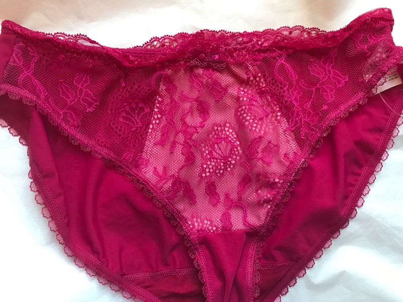 Fantasie. Pink LACE edge knicker brief NEW UK 10 semi sheer sides Panties new gallery