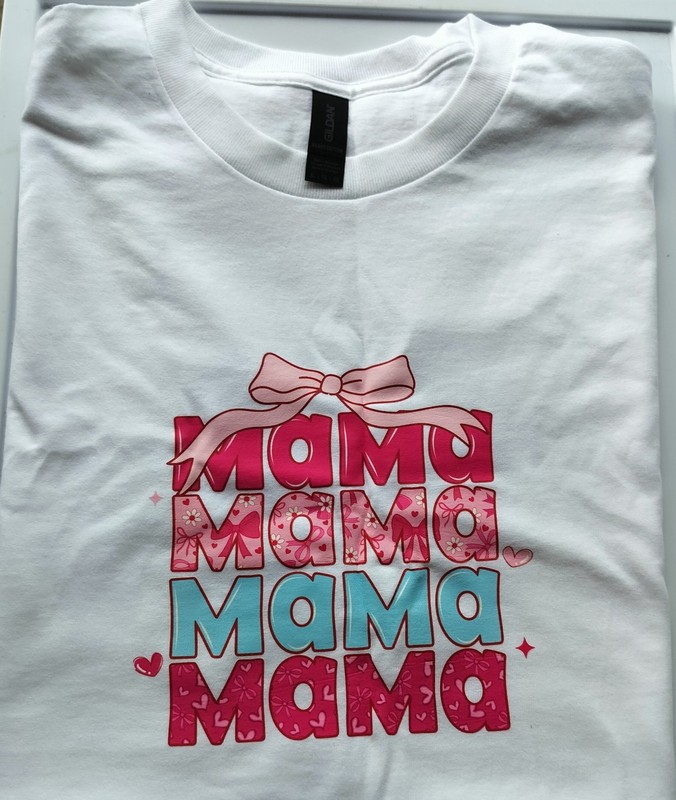 Beautiful Mothers Gift, White T-shirt XL With Pink “MAMA” Logo