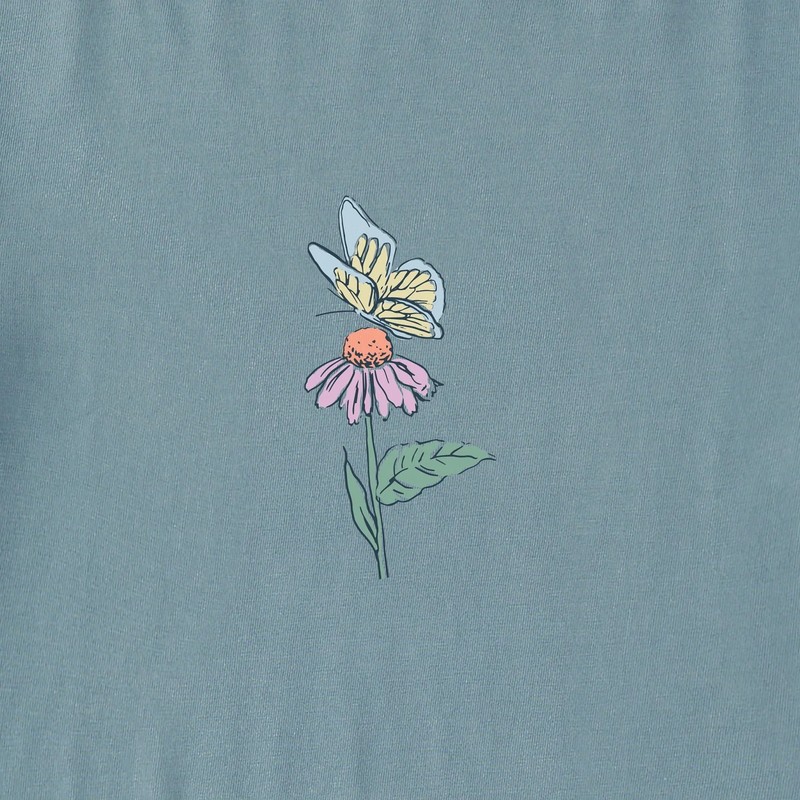 Life is Good Women's Butterflies & Wildflowers Long Sleeve Crusher Tee gallery
