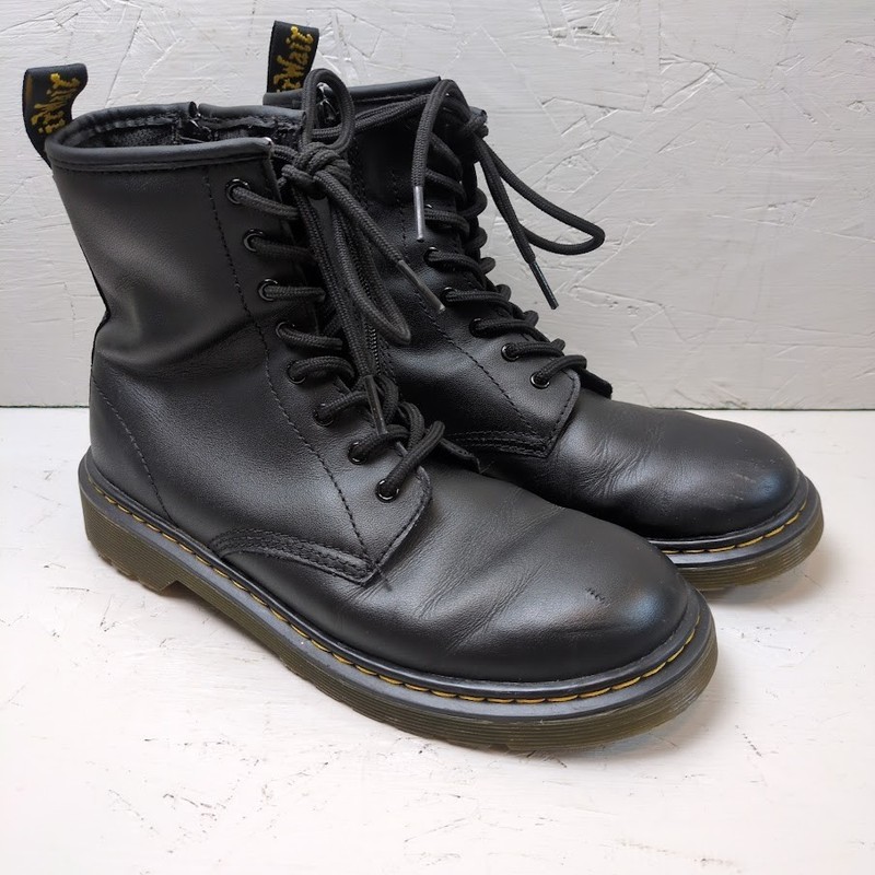 Dr. Martens Airwair JY004 Leather Combat Boots 1460 Y Black Size US M 5 – US L 6