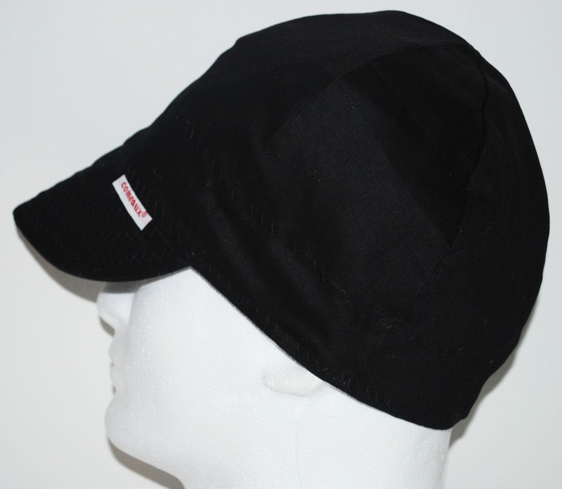 NWT Welding Cap Welders Hat Comeaux Caps Solid Black Reversible 2000 Sized