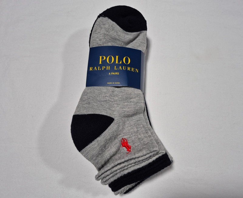 Polo Ralph Lauren Mens Quarter Cut Classic Sports Casua Socks 4 pair SZ 6-12