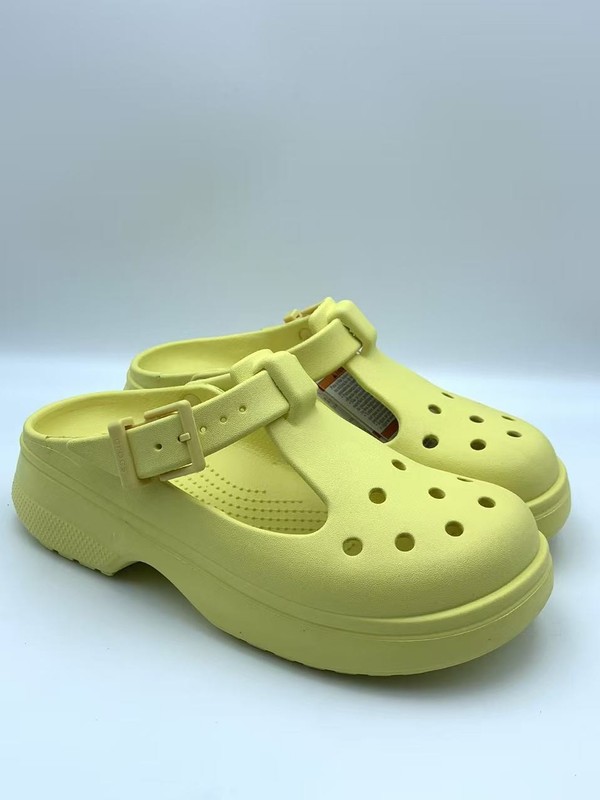 crocc Classic Mary Jane Clogs Yellow Women Platform Beach Outdoor Casual Shoes