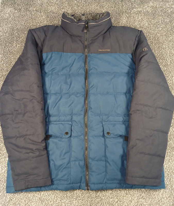 Craghoppers Mens Puffer Jacket XL Blue Insulated Full Zip Winter Coat Outdoors