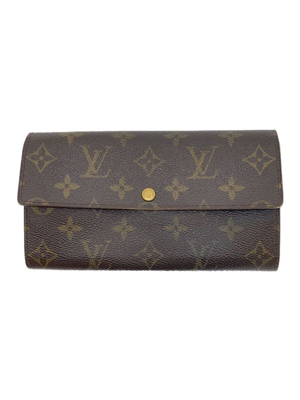 LOUIS VUITTON Long Wallet Leather Brown m61734